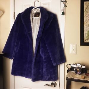 Purple vintage faux fur coat
